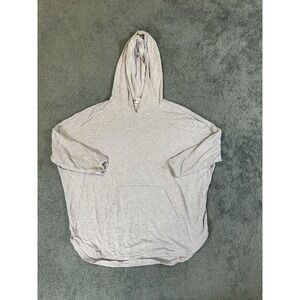 Loft Lounge Small Heather Grey Hoodie 3/4 Sleeves w/ Pocket Cozy Top